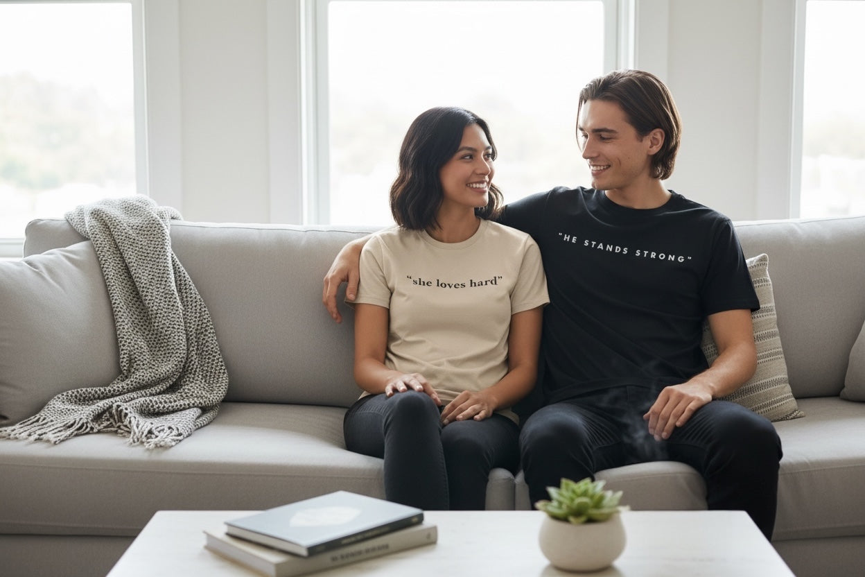 Valentine’s Day Couple Bundle – 2 T-Shirts & 2 Mugs | WAR Apparel