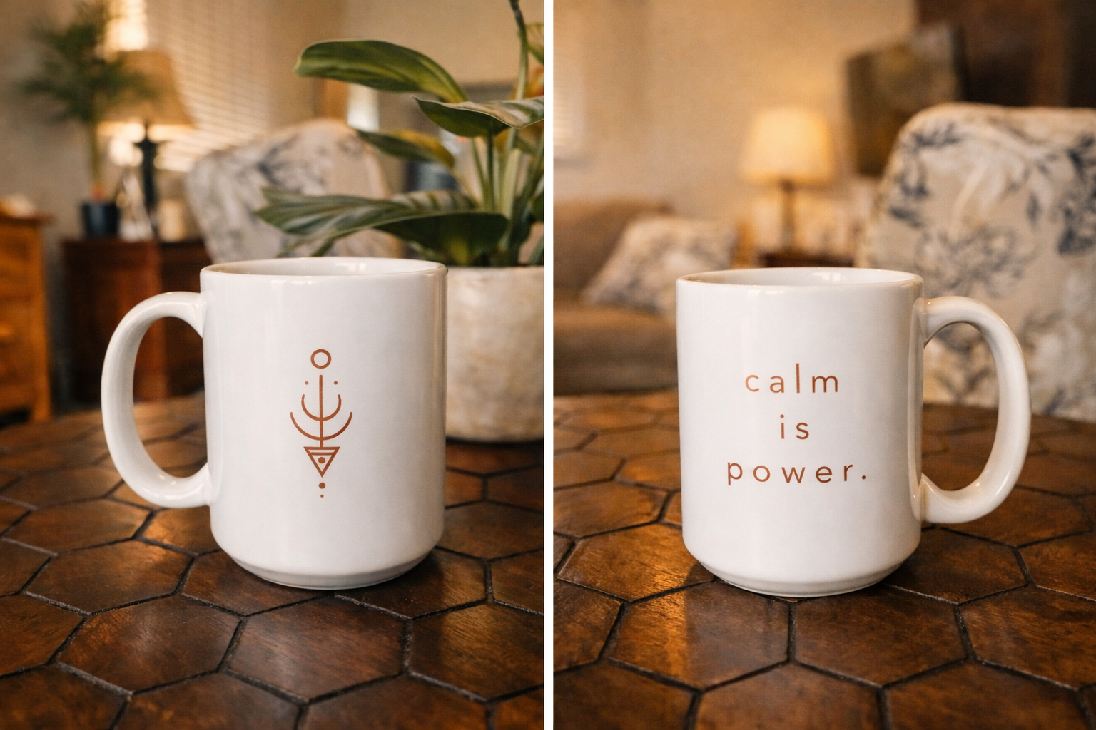 Mug Boho + coaster - The simplest mornings are often the best.