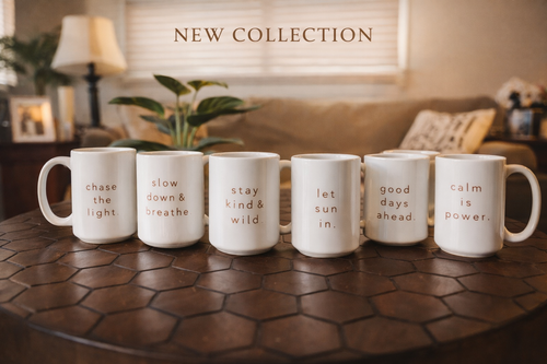 Mug Boho + coaster - The simplest mornings are often the best.