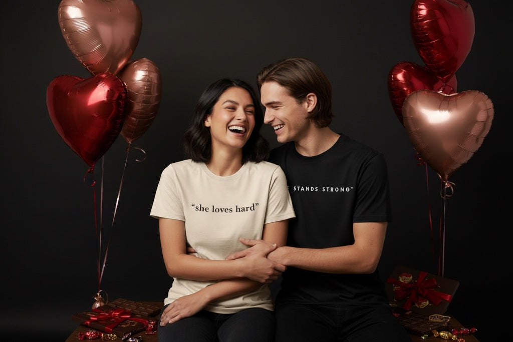 Valentine’s Day Couple Bundle – 2 T-Shirts & 2 Mugs | WAR Apparel